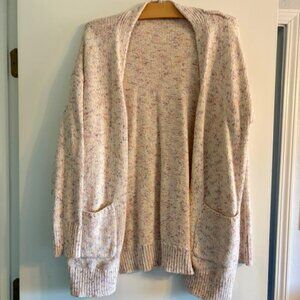 Loft Outlet Chunky Cardigan Sweater Light Multi- Color Size Large